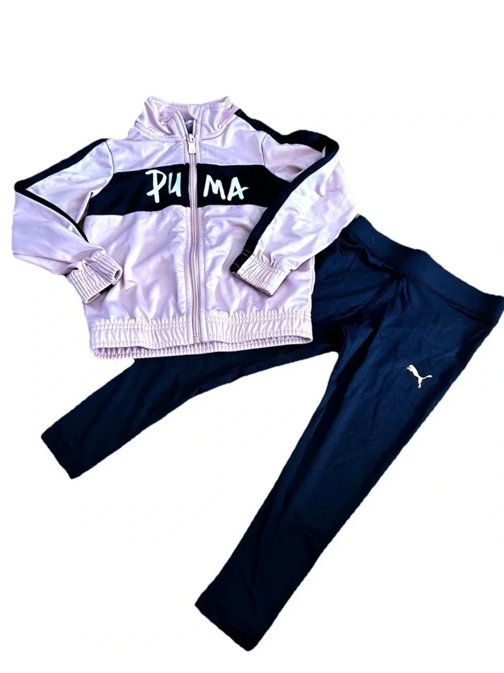 Puma adorable pink and black tracksuit for girls set - Picture 1 of 4